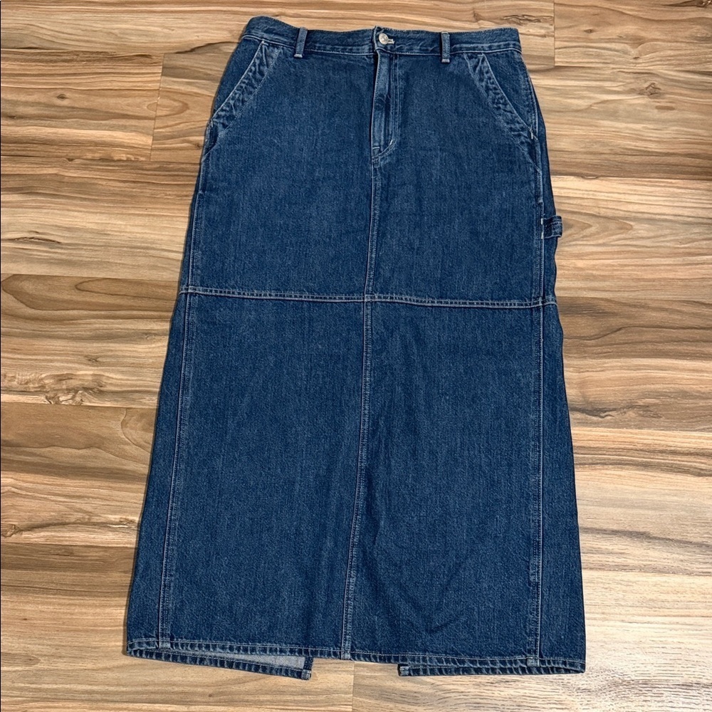 Madewell Women’s Sz. 29 Carpenter Maxi Jean Skirt Dark Denim Y2K Utility Chic